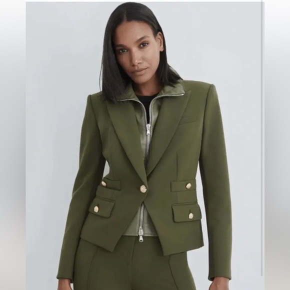 Veronica Beard Roya Dickey Jacket Blazer in Isle Army Green NWT size 2 - Picture 1 of 5